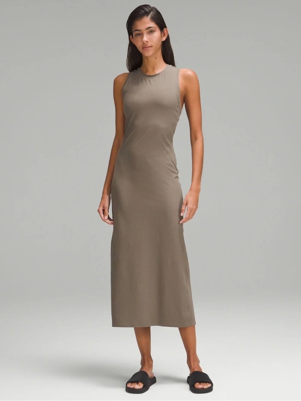 NWT Lululemon All Aligned Ribbed Midi Dress Nomad NOMD Size 4
